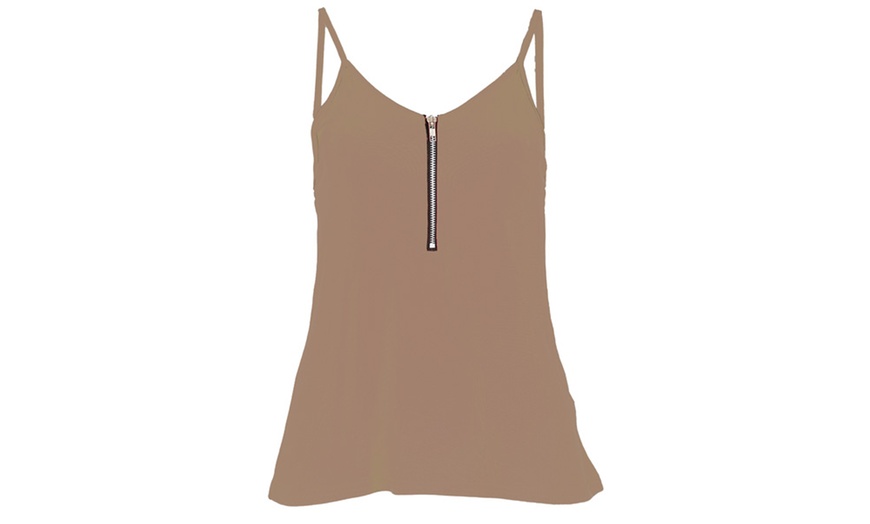 Image 7: Women's Zip-Front Cami Top