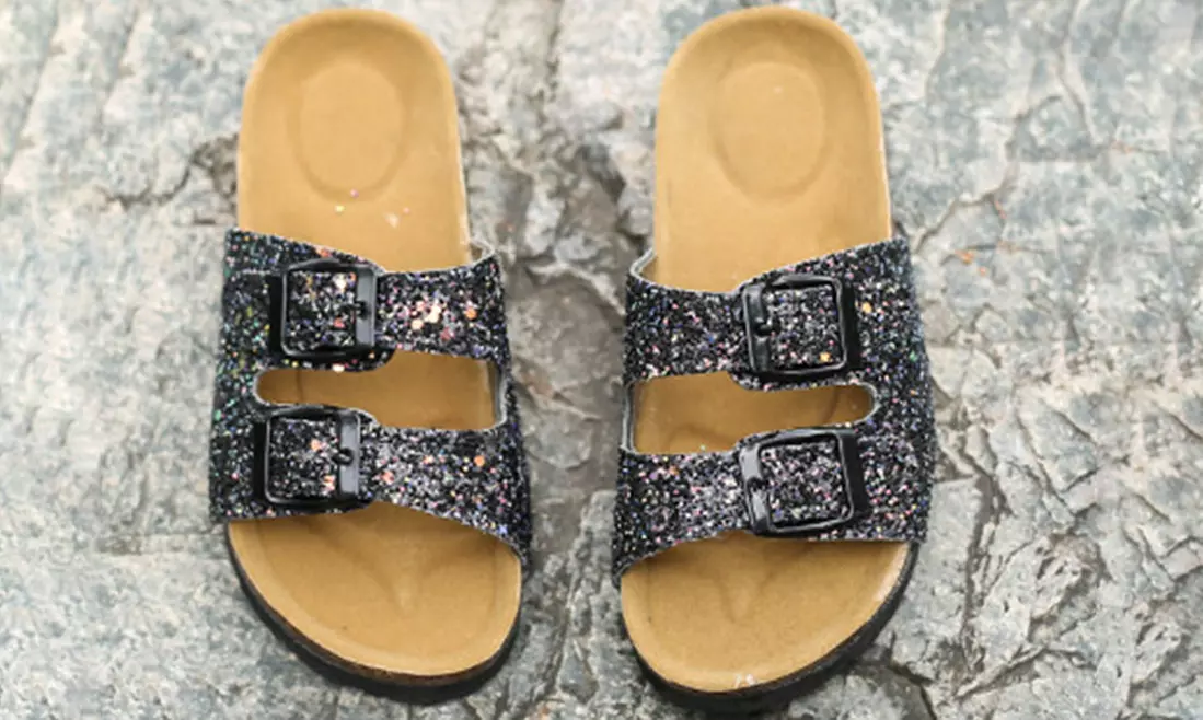 Mules en nubuck confort paillettes - Primary Image