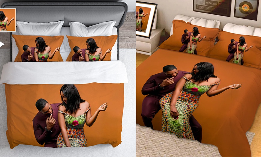 Image 2: Custom Bedding Sets with Photo and Text