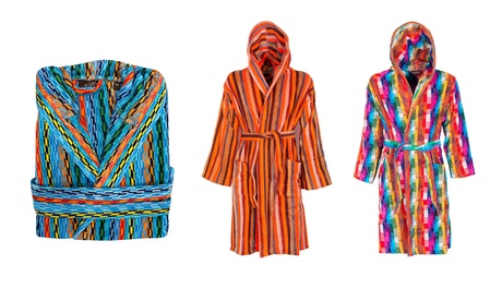 Accappatoio unisex in cotone Easyhome, con cappuccio e disponibile in varie fantasie e taglie