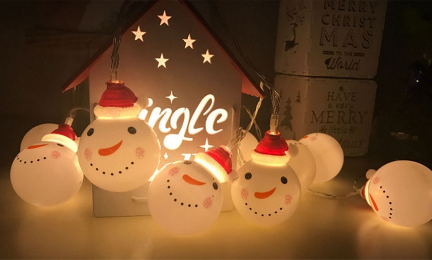 Image 3: Christmas Snowman String Lights
