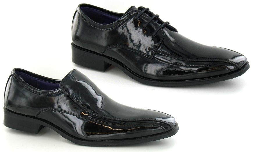 Image 1: Men's Patent Loafers