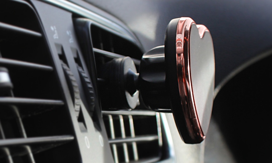 Image 3: One, Two or Three Heart-Shaped Car Magnet Phone Holders