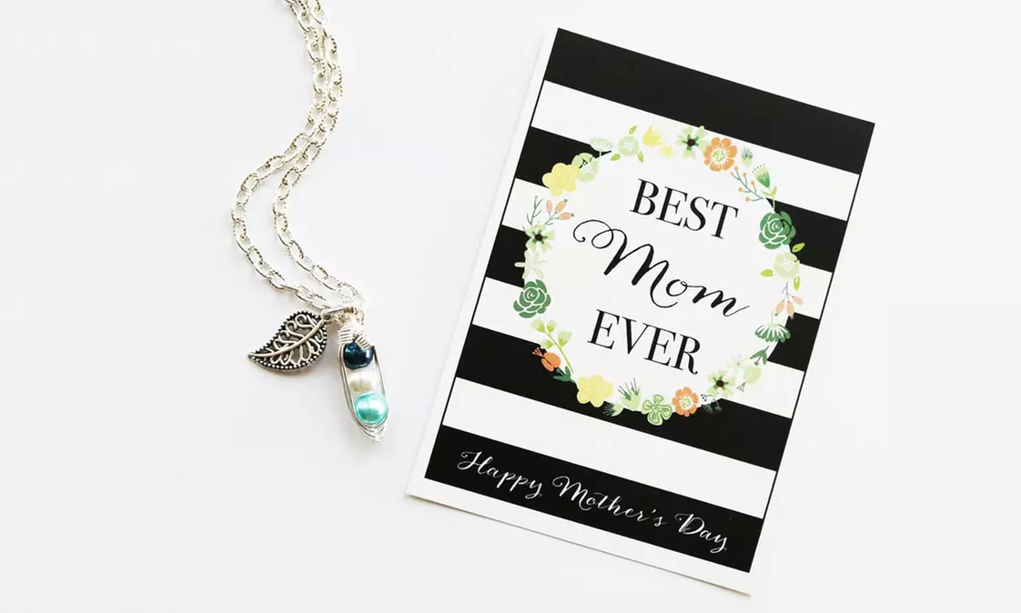 One Custom Peas in a Pod Necklace with Personalized Birthstones from VioletFox (Up to 50% Off)  - Second Medium