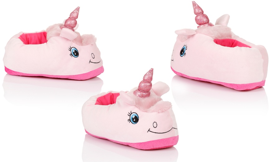 Image 2: Girls' Unicorn Slippers