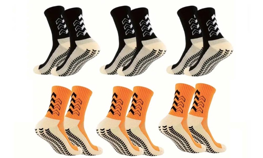 Image 14: Three-, or Six-Pairs of Anti Slip Sports Socks