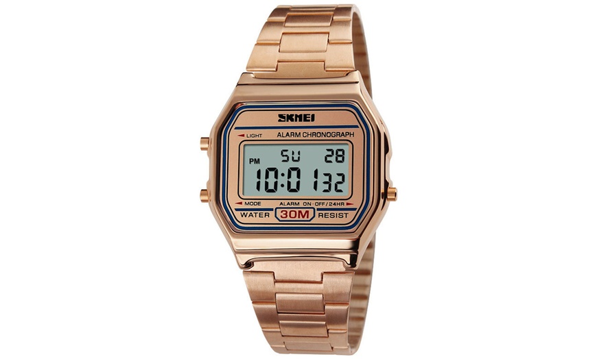 Image 8: Men's Rectangle Dial Digital Watch