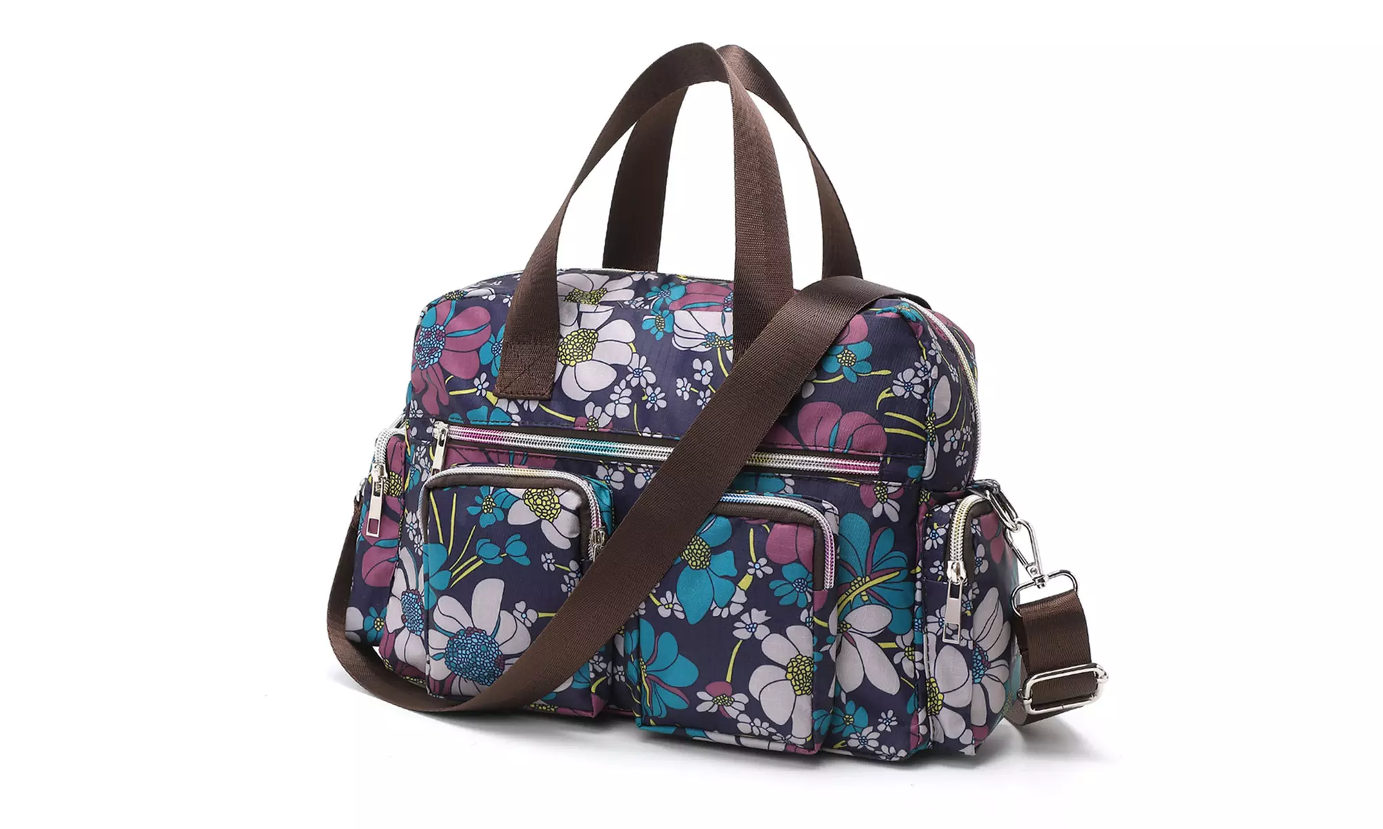 Multi-Pocket Crossbody Tote Bag