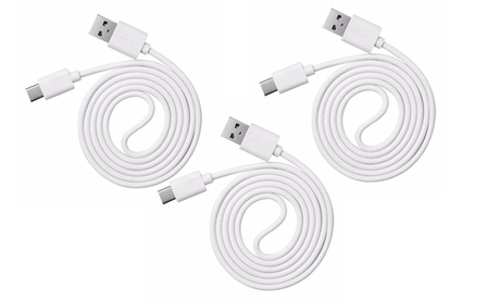 1x, 2x oder 3x USB-C-Ladekabel in Weiß kompatibel mit Samsung und Huawei
