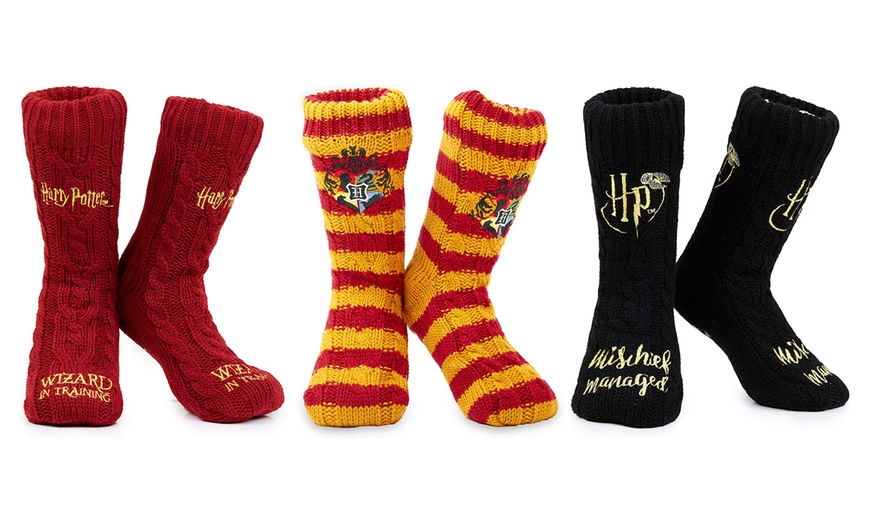 Image 1: Harry Potter-Themed Women's Slipper Socks