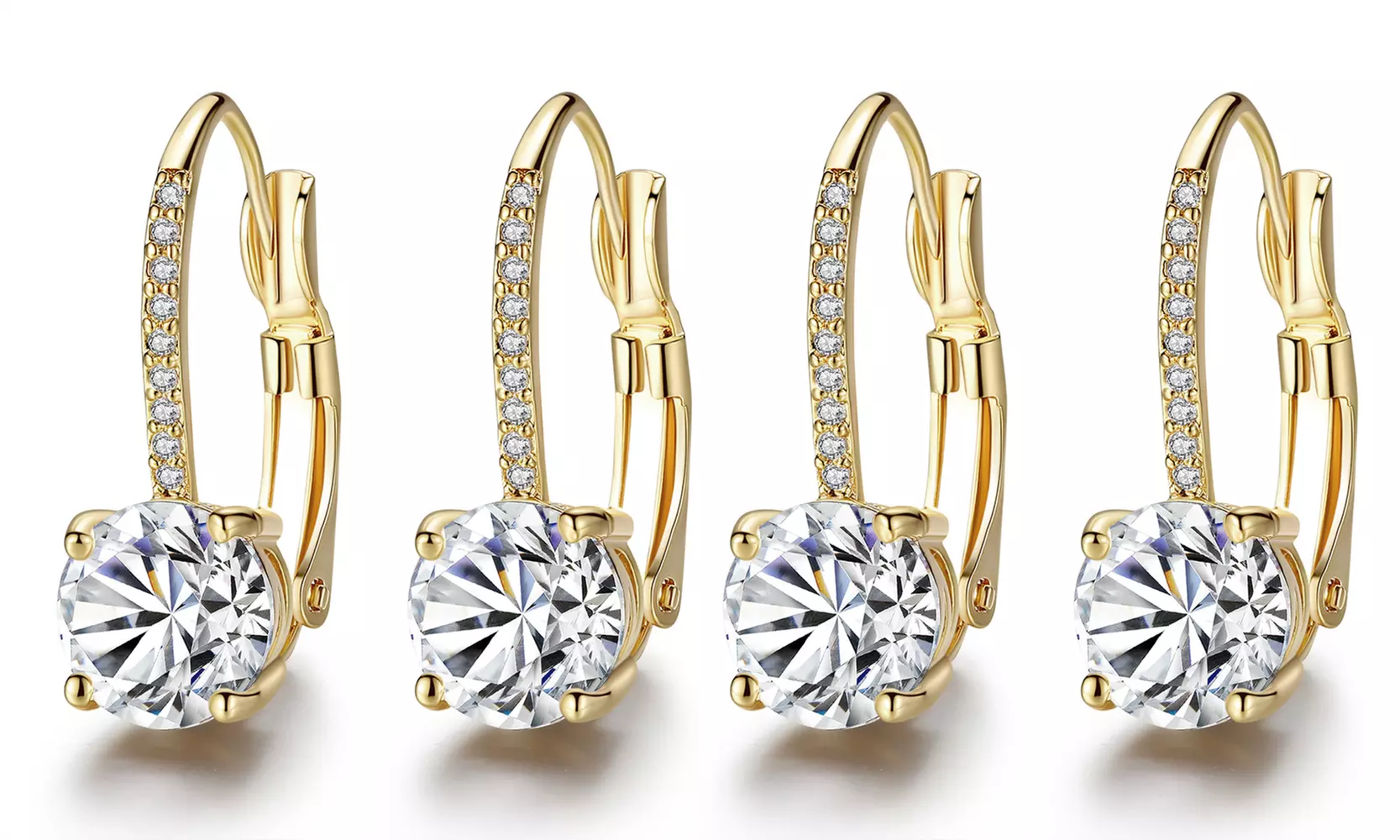 1x oder 2x Damen-Ohrringe mit Kubik-Zirkonia