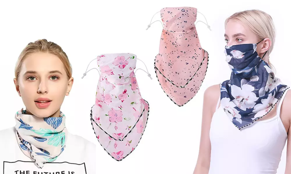 1 ou 2 foulards avec masque de mode, imprimé floral au choix - Primary Image
