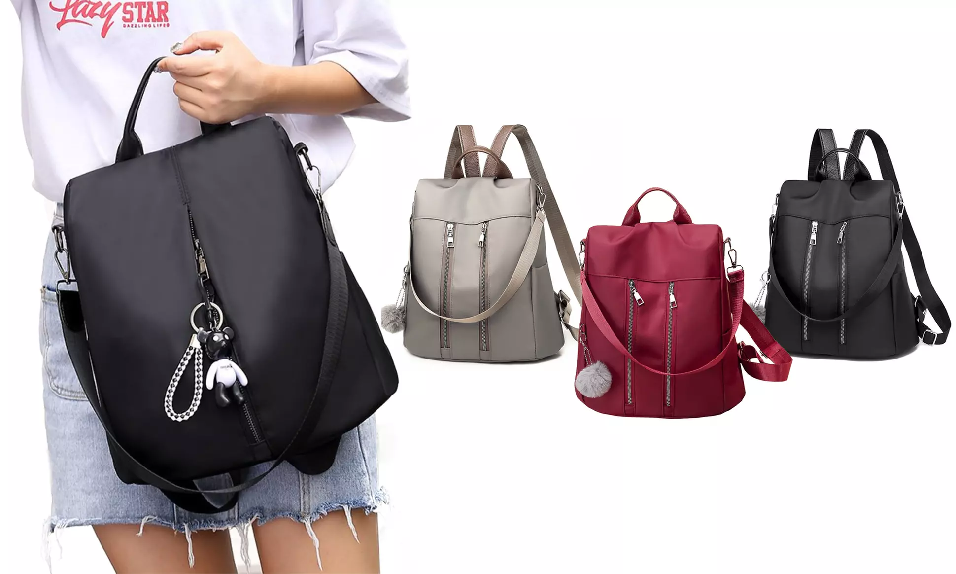 2 modèles de sacs à dos antivol tissu Oxford - Primary Image