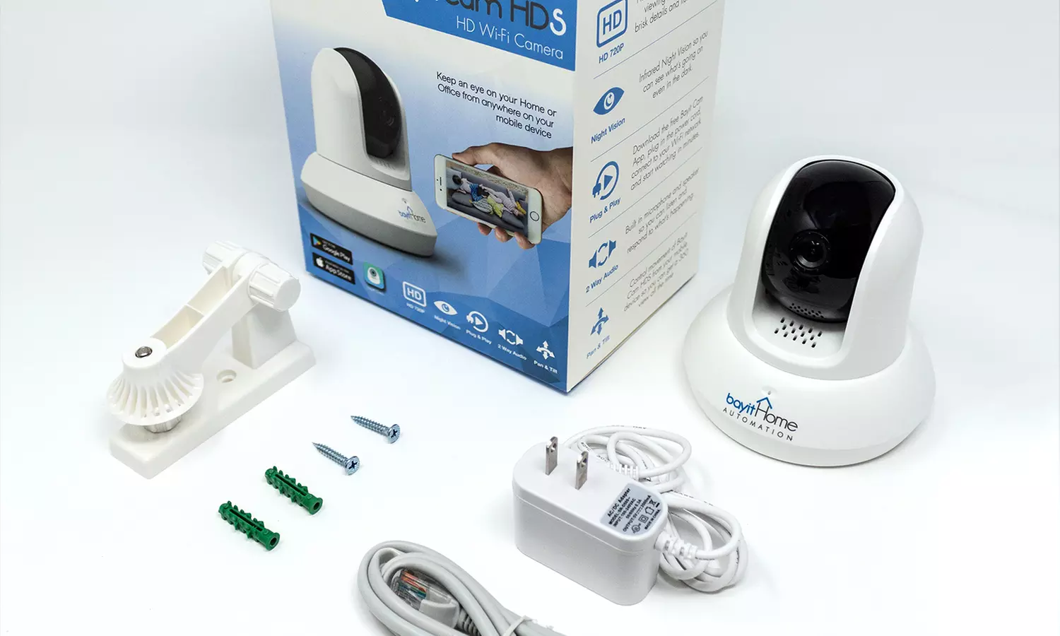 Bayit Cam HDS 720p WiFi Pan-and-Tilt Camera with or without 16GB MicroSD Card - Second Medium