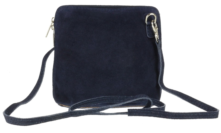 Image 31: Suede Leather Cross-Body Bag