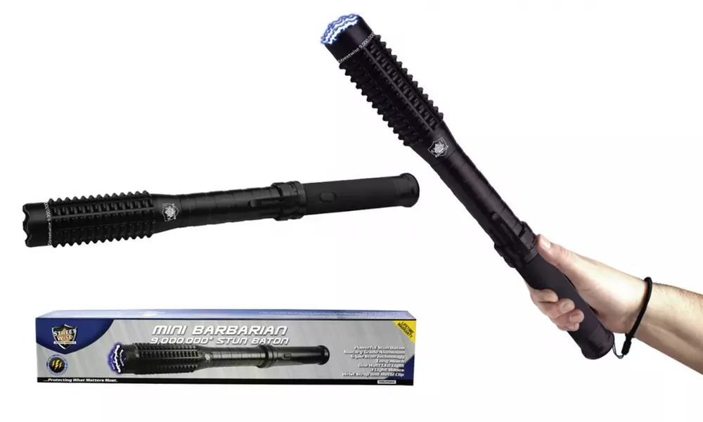 Streetwise Security Mini Barbarian Stun Gun Baton with Flashlight - Primary Image