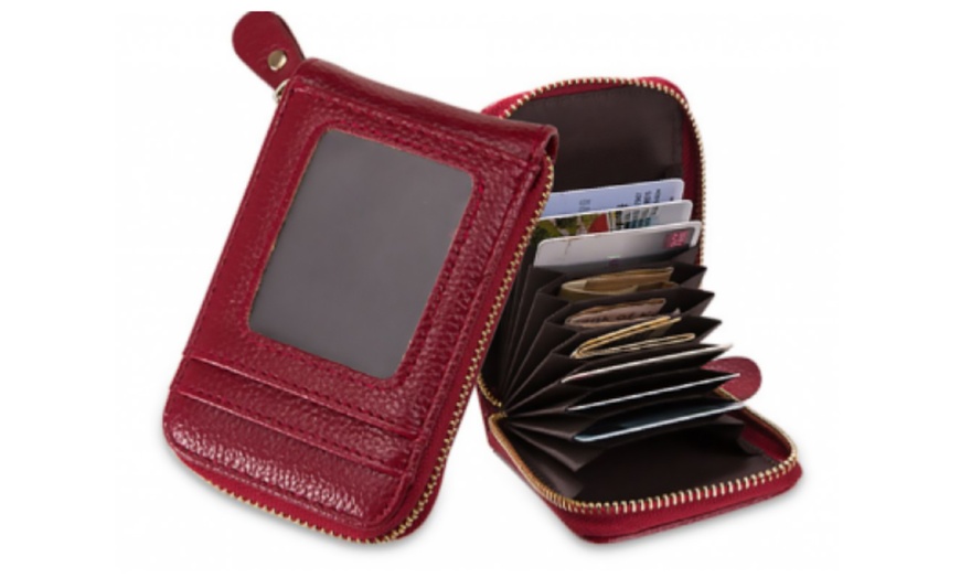 Image 2: Leather RFID Card Cash Wallet