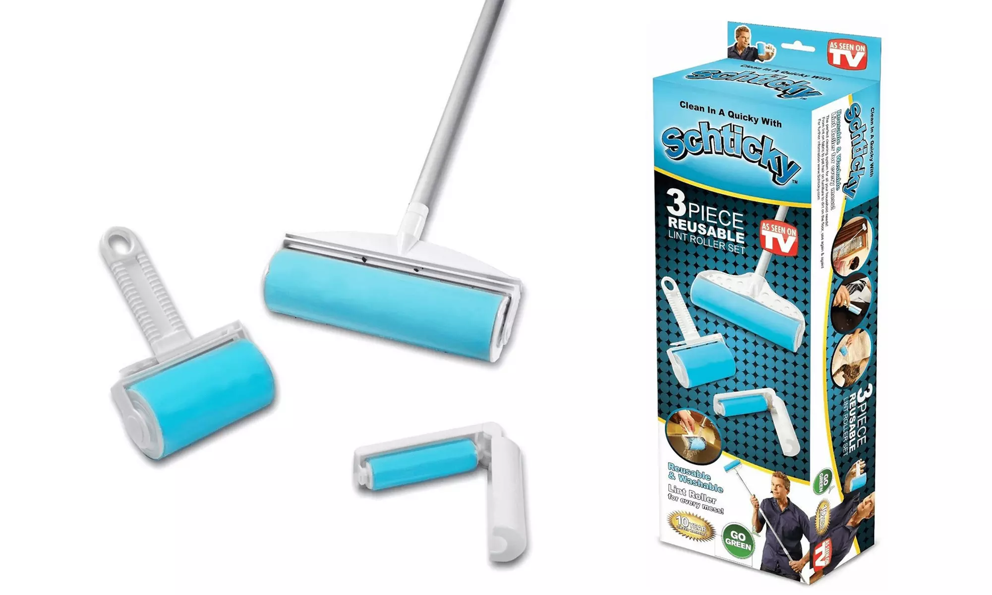 As Seen On TV Schticky Deluxe Reusable Lint Roller Set (2- or 3-Piece) - Primary Image