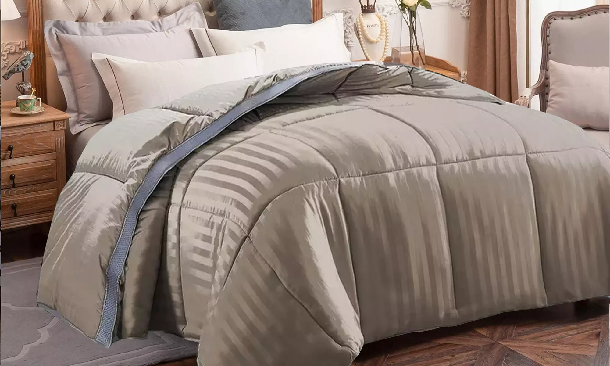 Couette Luxe Taupe, 100% microfibre. Sampur