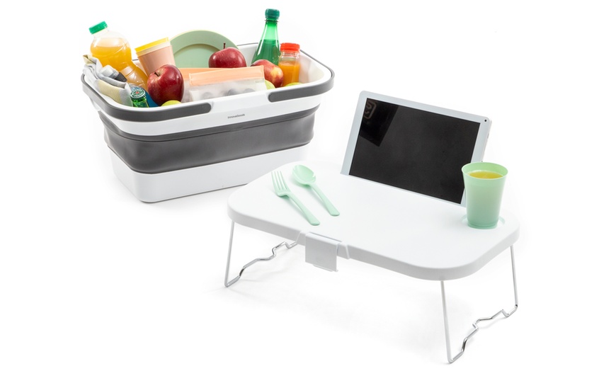 Image 9: Panier de pique-nique pliable InnovaGoods avec table-couvercle