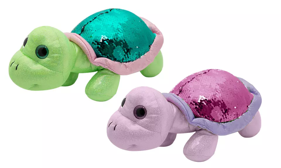 1 ou 2 peluches tortue à sequins 33 cm - Second Medium