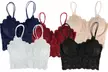 Women Bralette Bra Lingerie Push Up Crochet Wireless Lace Bra Crop Tank Top - Second Medium