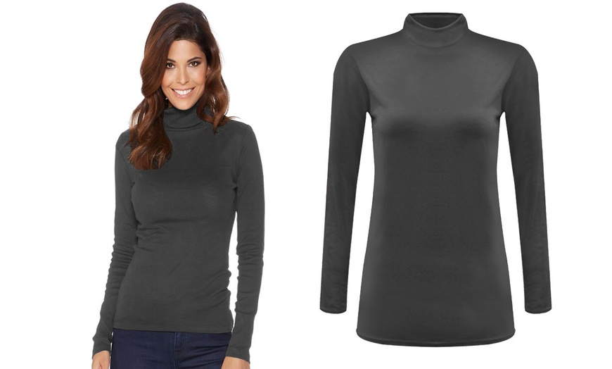 Image 5: Women's Polo Neck Jersey Tops