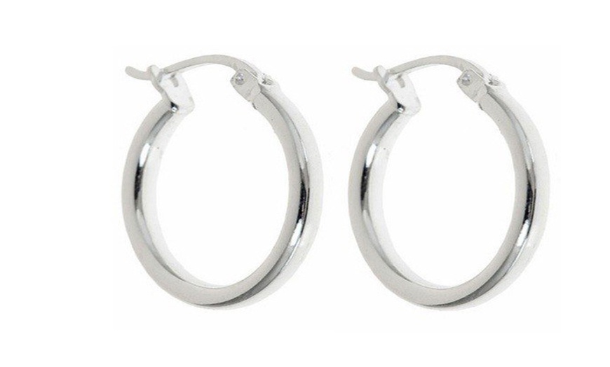 Image 1: French Lock Hoop Earrings