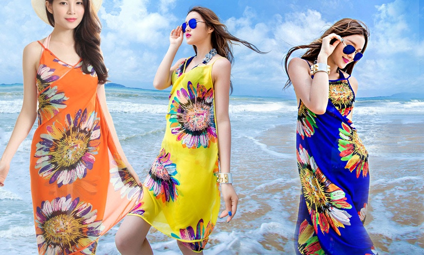 Image 2: Floral Chiffon Cover-Up