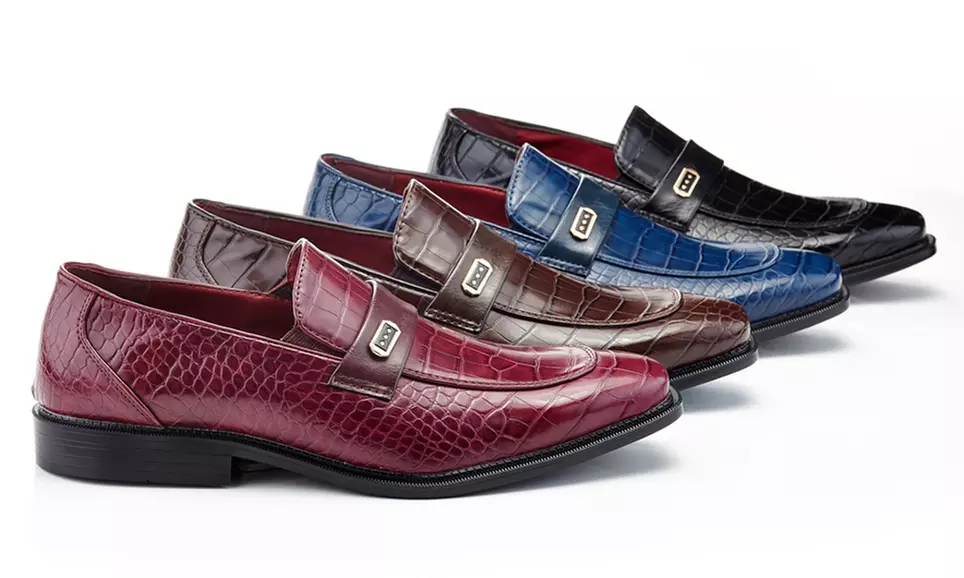 Franco Vanucci Ricardo Men's Embossed Slip-On Dress Shoes - Primary Image