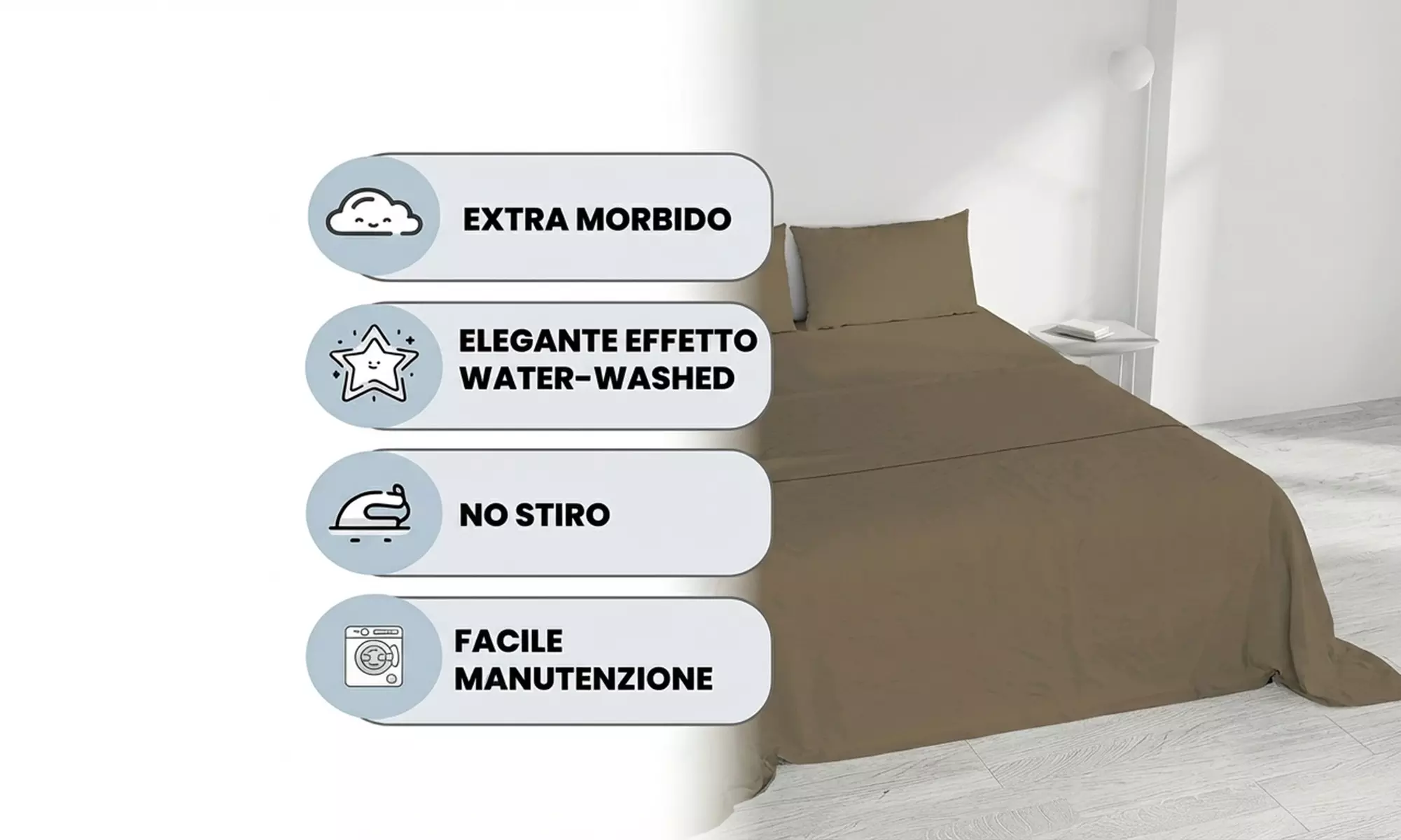 'Water Washed' beddengoedset voor tweepersoonsbed