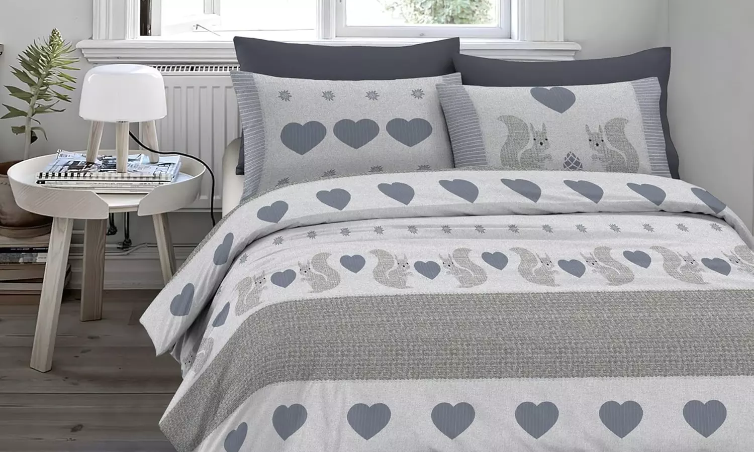 Juego de funda nórdica de franela 100 % algodón con fundas de almohada