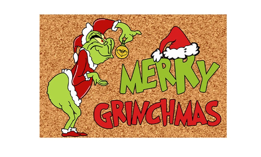 Image 1: The Grinch Inspired Christmas Doormats