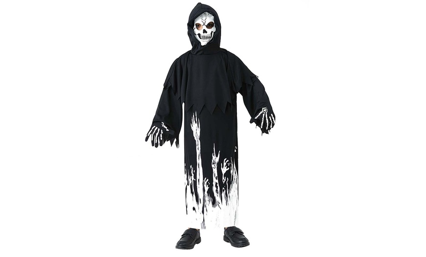 Image 3: Glow-in-the-Dark Grim Reaper Halloween Costume