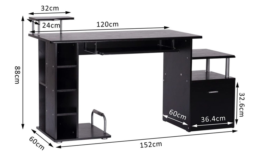 Image 7: HomCom Computer Storage Desk