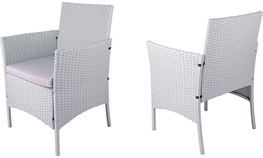 Image 4: Four-Piece Rattan-Effect Grey Garden Furniture Set