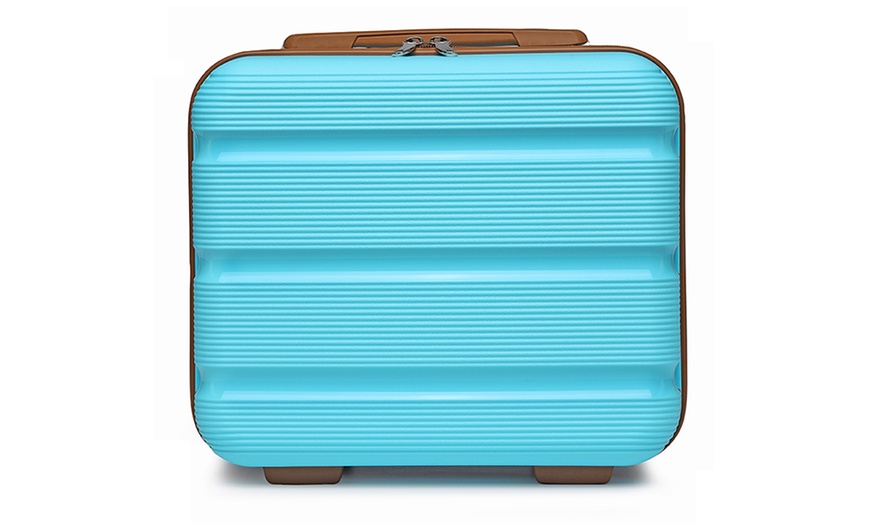 Image 5: Kono Hi Shine Textured Hard Shell PP Suitcases with 360° Swivel Wheels