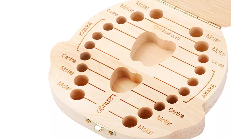 Baby Tooth Wooden Storage Keepsake Box - Second Medium