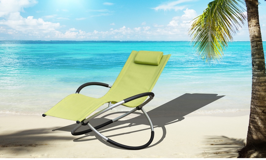 Image 11: Zero Gravity Rocking Lounger Chair