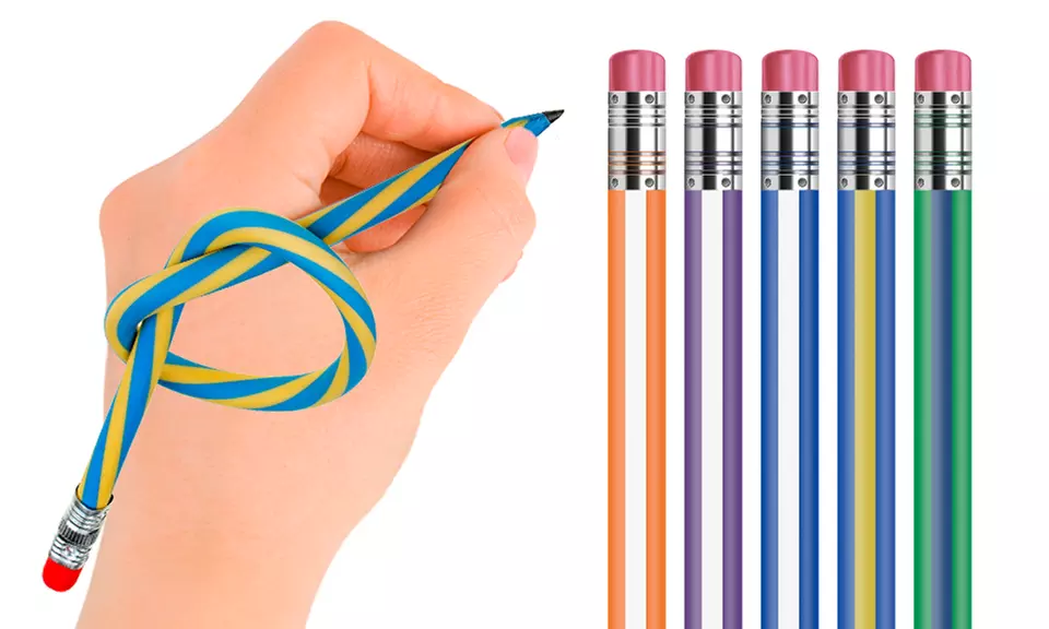 1, 2 ou 4 packs de 5 crayons de bois flexibles - Primary Image