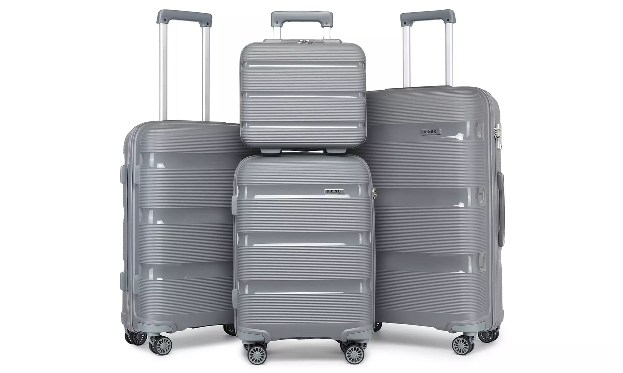 KONO 1x oder 4x Reisekoffer in Grau und in der Größe nach Wahl - Primary Image