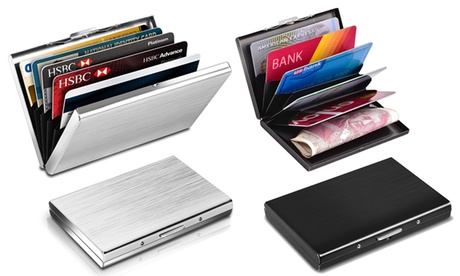 1 ou 2 porte(s)-cartes élégant(s) RFID en aluminium format de poche