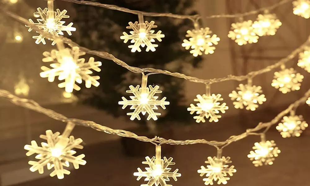 1x oder 2x Schneeflocken-Lichterkette