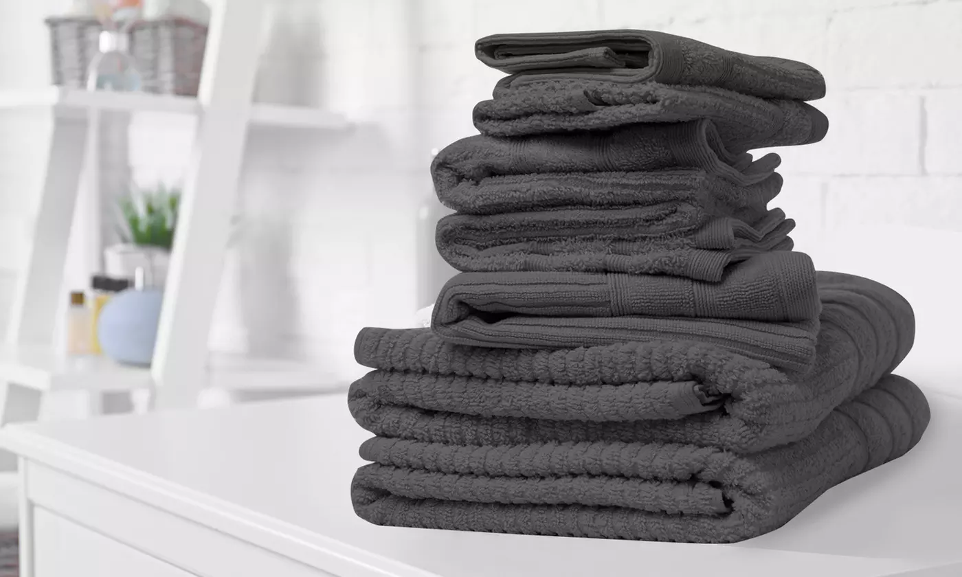 Royal Comfort Egyptian Cotton 8 Piece Towel Pack Granite, White & More