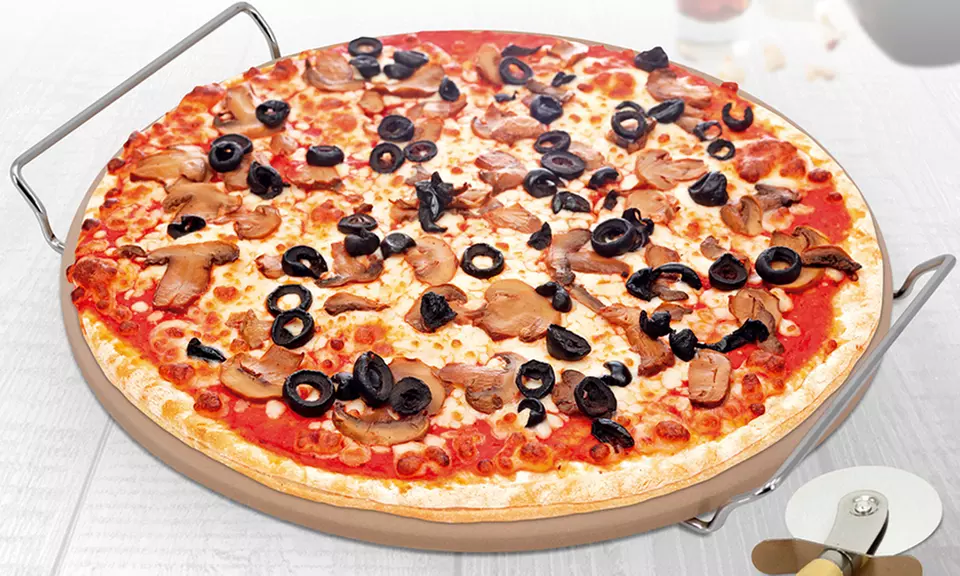 Deluxe Pizza Stone and Cutter Set (3-Piece) - Primary Image