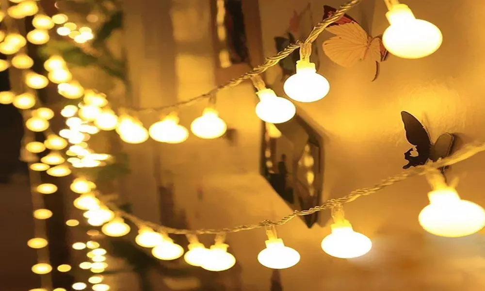 1 of 2 strengen led-verlichting met fairy globe-lampjes in lengte en kleur naar keuze - Primary Image