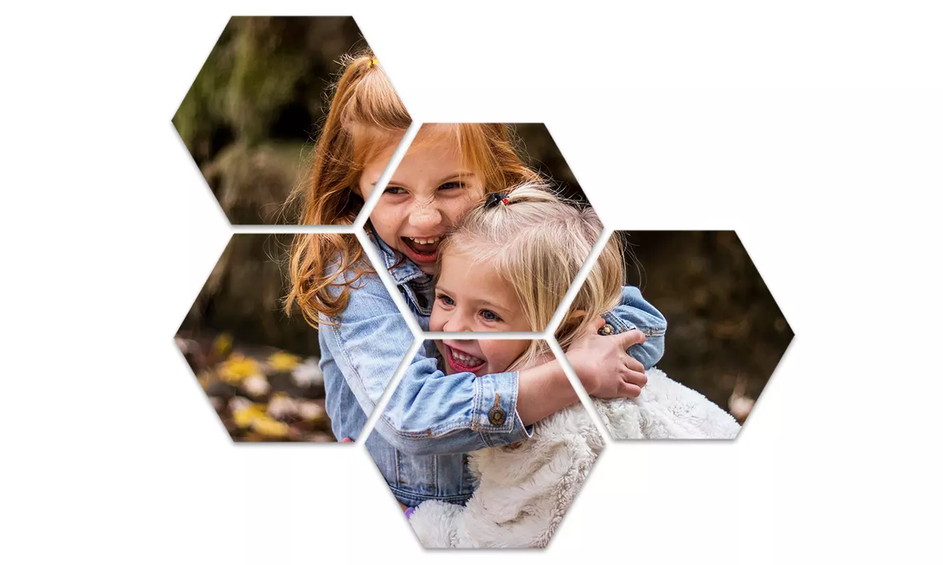Photo sur hexagones en 2, 4, 6, 8 ou 12 pièces avec HelloDeco (jusqu'à 77% de réduction) - Second Medium