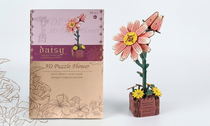Image 13: DIY Wooden Flower Bouquet 3D Puzzle Craft Kit