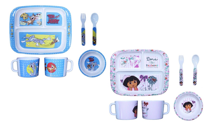 Image 10: Five-Piece Mealtime Melamine Sets