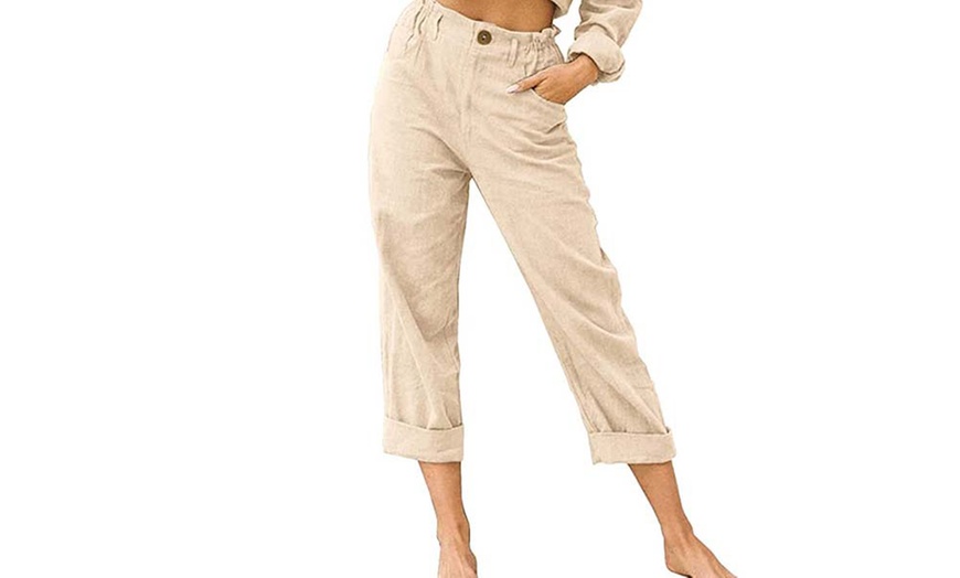 Image 2: Pantaloni elasticizzati da donna con tasche